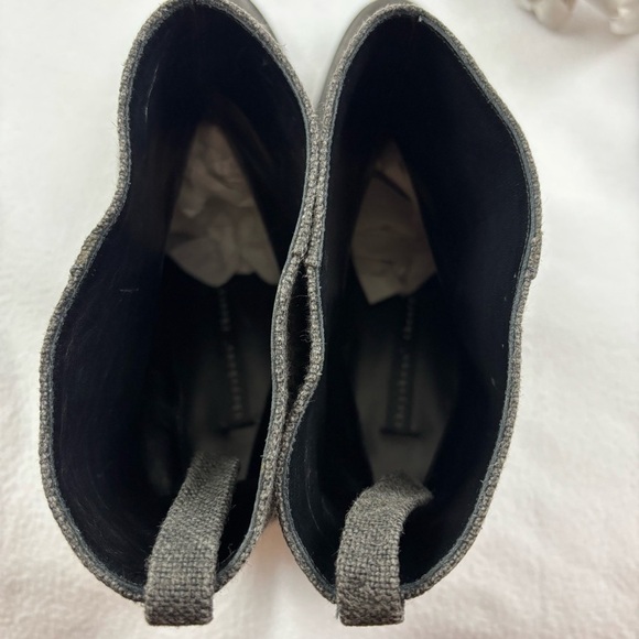 Theyskens’ Theory Gray Finely Crafted Italian Textile Almond Toe Ankle Boots (9) - Picture 10 of 12